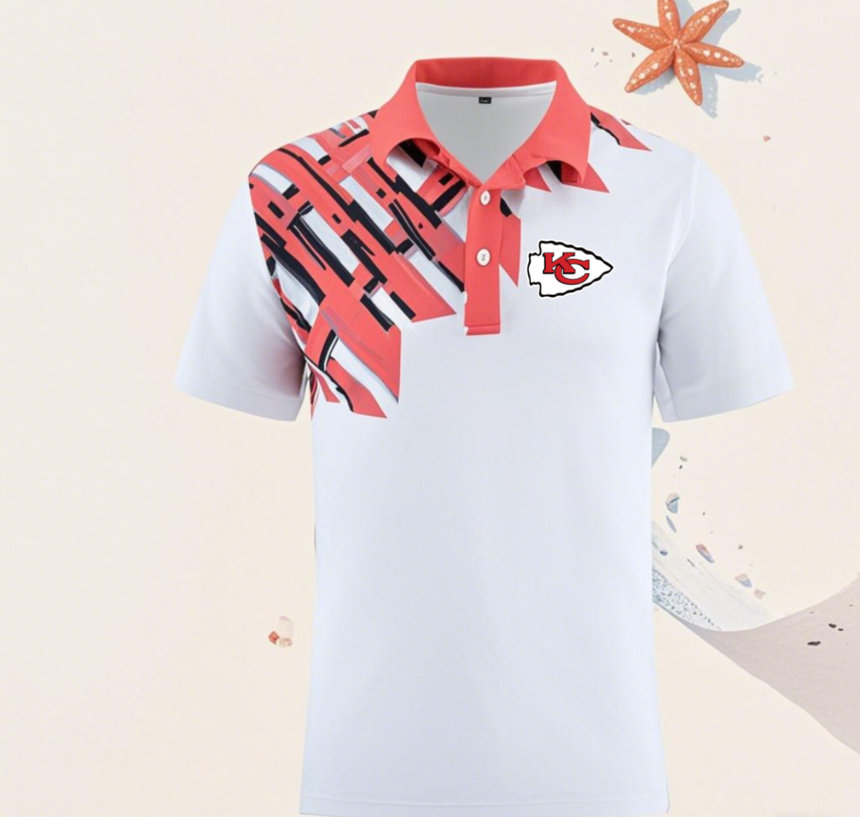 Kansas City Chiefs white Men 2025 NFL polo T shirt